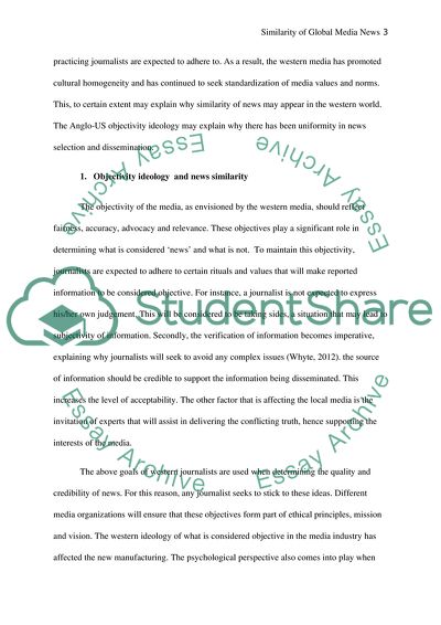 Similarity of Global Media News