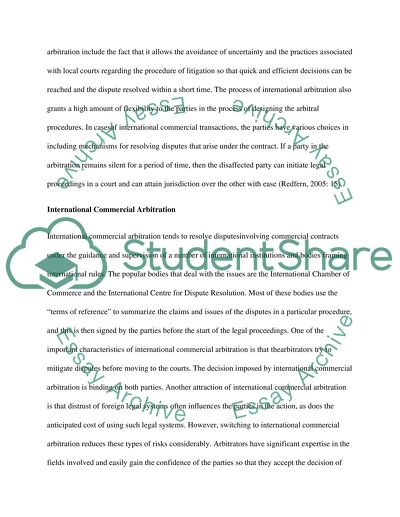 International Commercial Arbitration Law