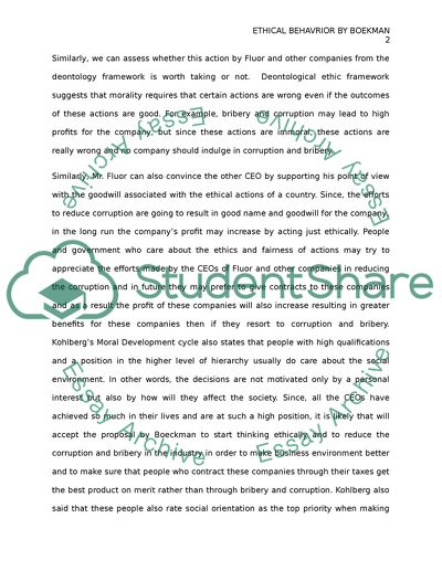 ETHICS 501, Business Ethics, Mod 1 Case Assignment