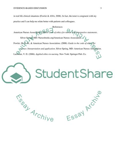 Evidence base discussion