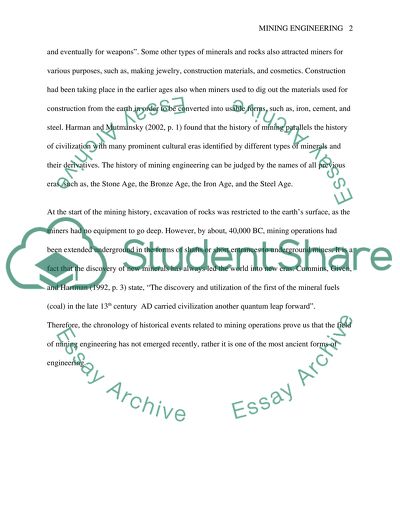 History of Mining engineering