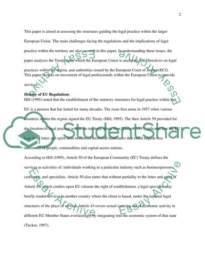 Free Movement of Lawyers Within EU to Provide Services