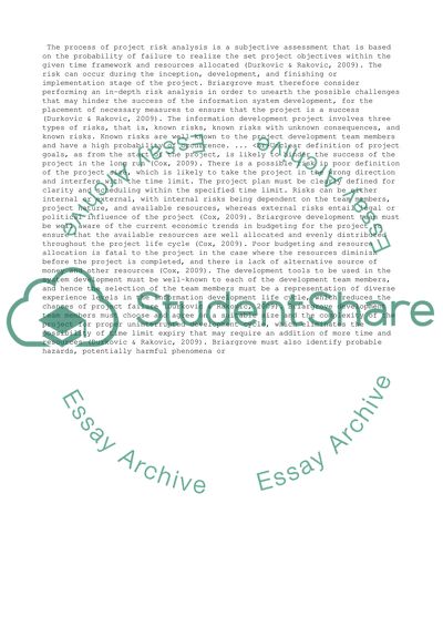 Risk Management in Information System Development