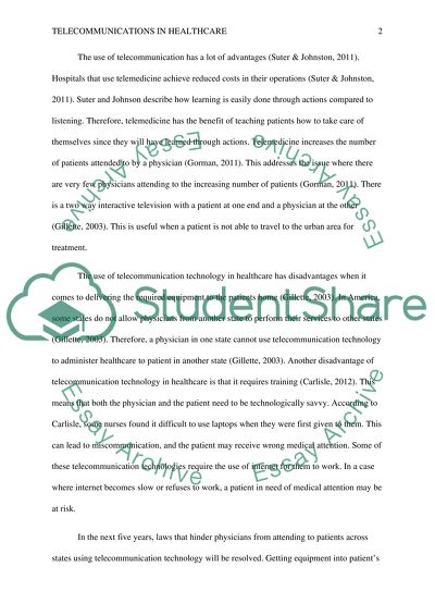 Telecommunications in health care