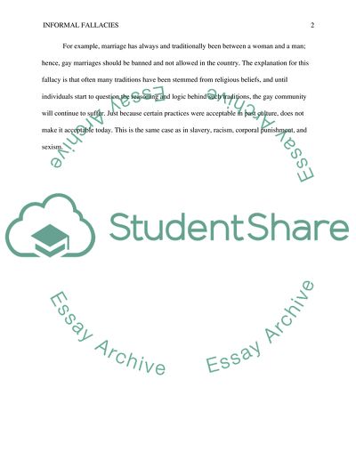 Analysis of Informal Fallacies