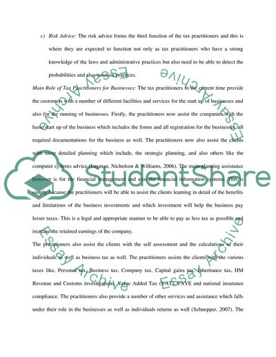 Role of Tax Practitioners