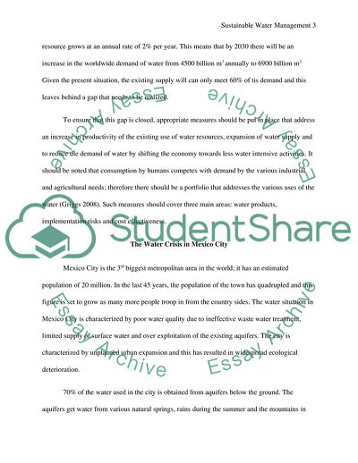 Sustainable Water Management