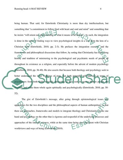 Entwhistles Integrative Approaches to Psychology and Christianity