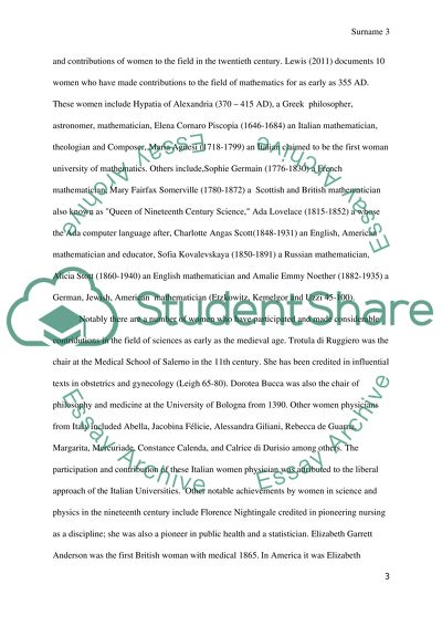 Women in Mathematics, Science & Engineering