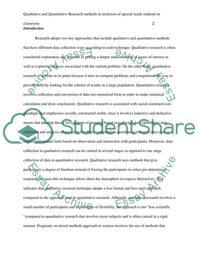 Qualitative and Quantitative Research Methods