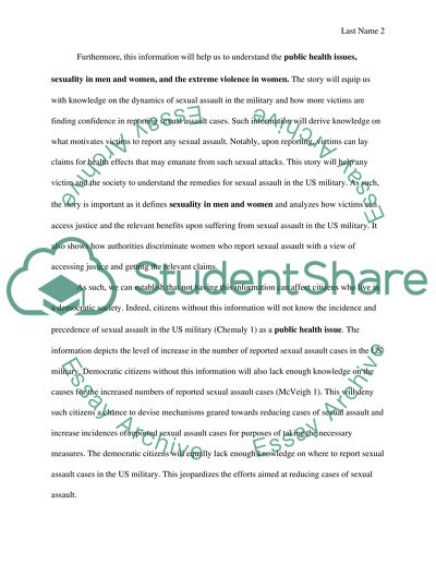 Sexual Assault of US Military Women