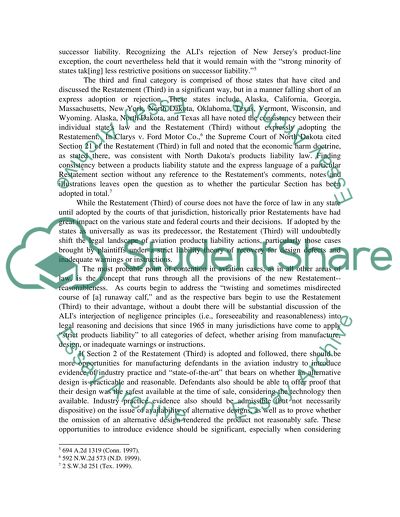 Impact of Product Liability Law on Aviation in the US