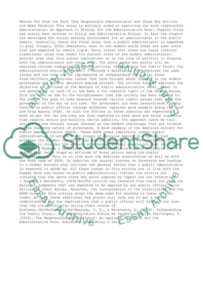 The Responsible Administrator