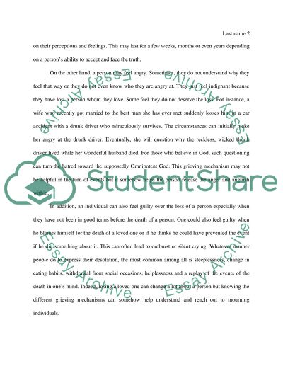 People grieve over the death of a loved one in different ways