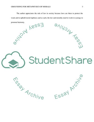 Grounding for the metaphysics of morals