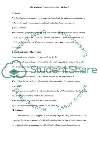 The Media and Peaceful International Relations