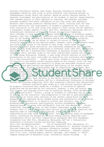 Business information system