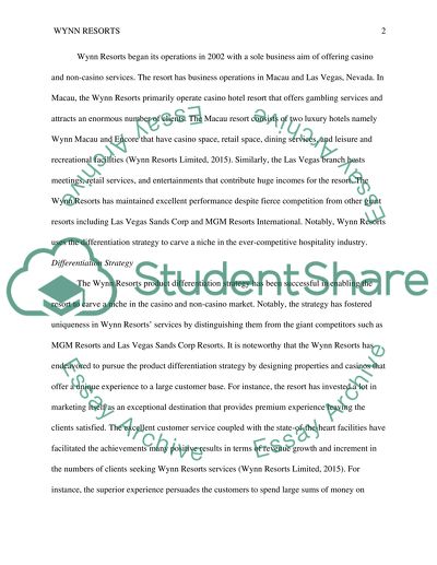 Wynn Resorts: Differentiation Strategy