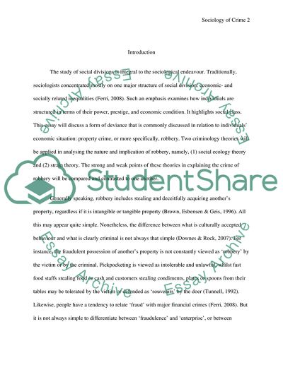 Social Ecology Theory and Strain Theory of Criminal Behaviour