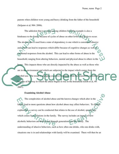 Alcohol impact on family life