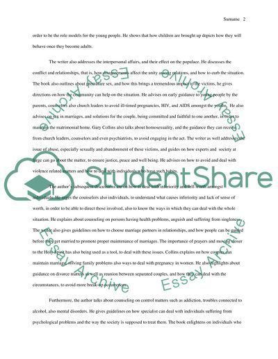 Christian Counseling by Gary Collins Critique