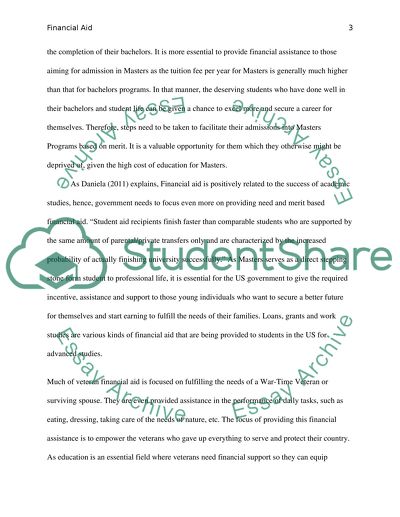 Financial Aid Is Provided as a Means of Assistance