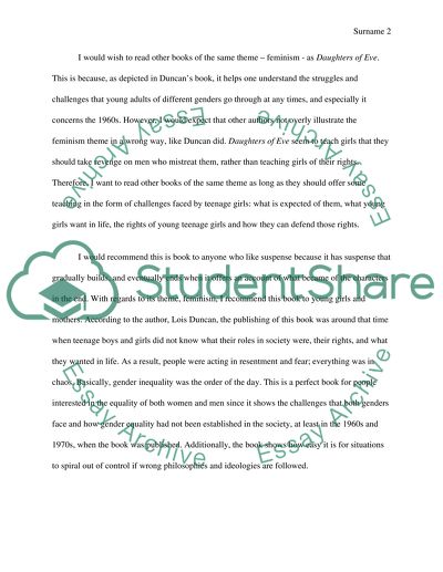 The Feminism Theme in The Daughters of Eve