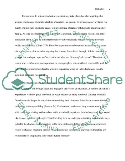 Relationship between life experiences and mind development