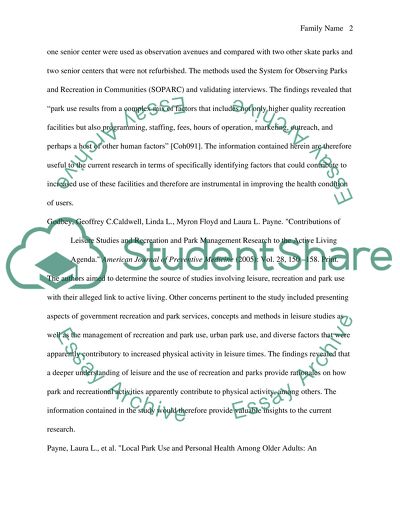 Social and Physical Benefits of Parks and Recreation Annotated Bibliography