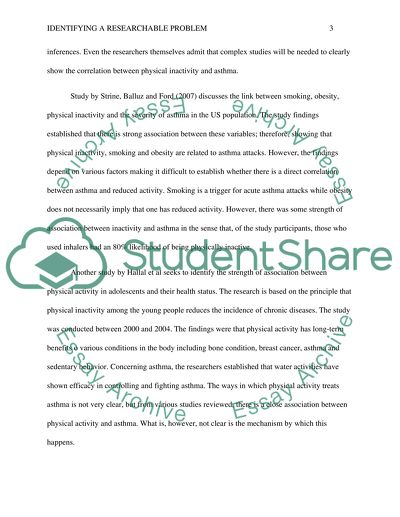 Prevalence of Asthma among Physically Inactive Adolescents