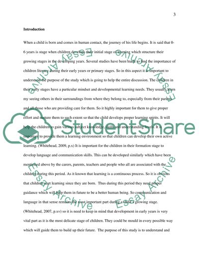 The Importance of Children Literacy in Early Years