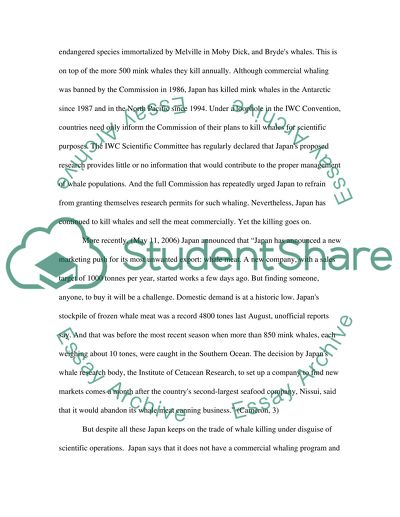 Negative Economic Impact on the Japanese Economy due to Illegal and Unrestricted Whaling