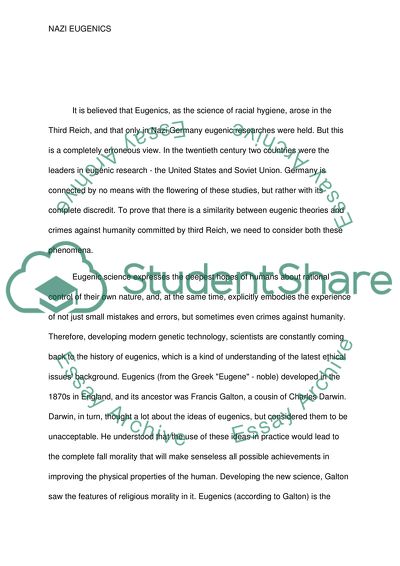 How much did the Nazis Owe to the Worldwide Eugenics Movements