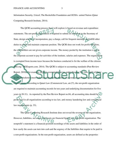 Financial Accounting in Not-for-Profit Organizations in Qatar