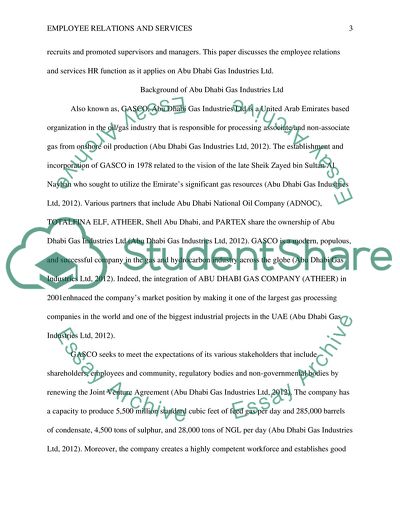 Employee Relations and Services