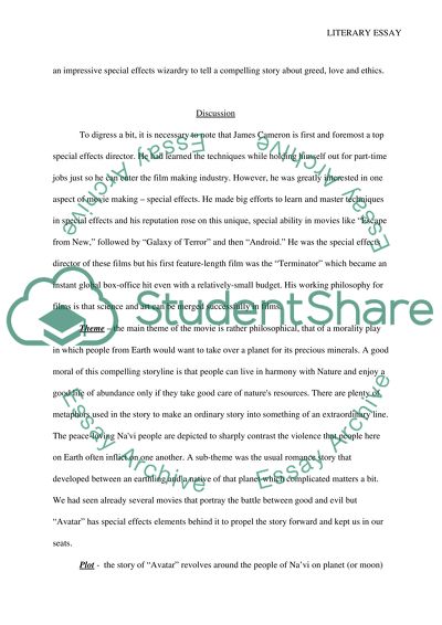 The Film Avatar as the Highest Form of Imaginative Art