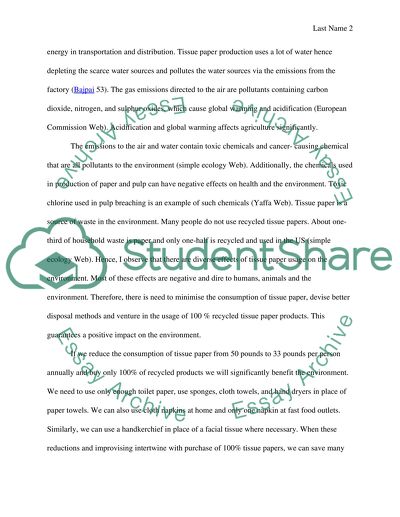 Effects of tissue paper usage on the environment