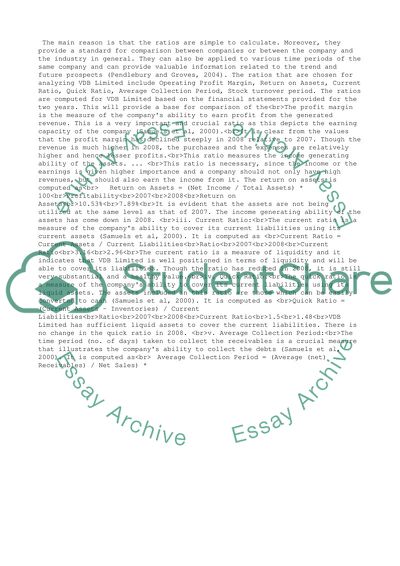 The Financial Performance of VDB Limited