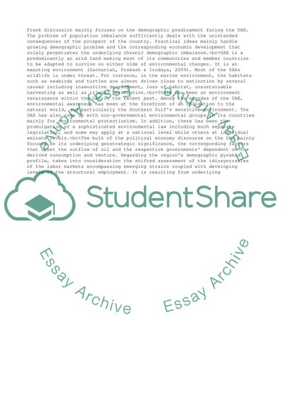 Using Deibel Framework on UAE Demographic Imbalance