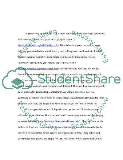 The Roles of Men and Women