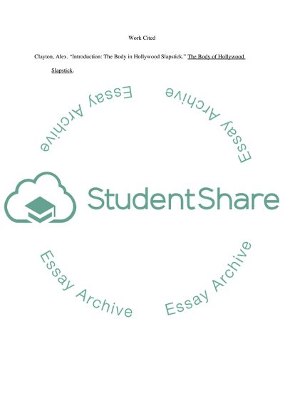 The Body in Hollywood Slapstick by Alex Clayton