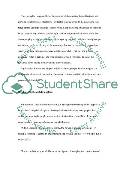 Ruscha Formalist analysis