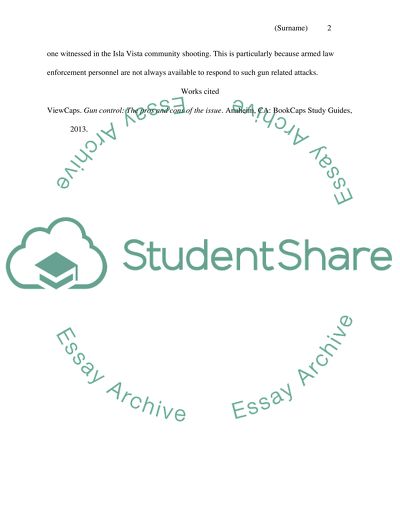 Comment about the shooting issue in UCSB