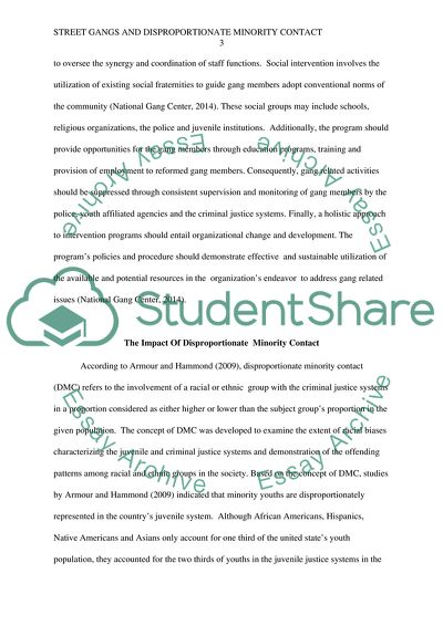 Street Gangs & Disproportionate Minority Contact