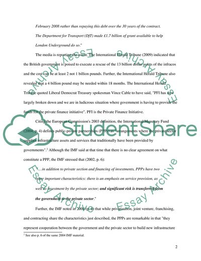 London Underground Public-Private Partnership