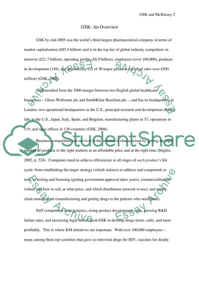 KM at GlaxoSmithKline and McKinsey & Co