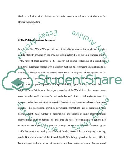 The Point of Creating The Bretton Woods System