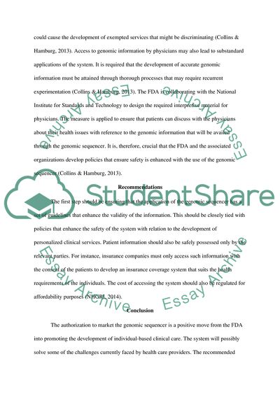 FDA Authorization for the Next Generation Sequencer