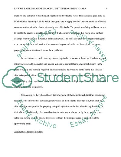 Law of Banking and Financial Institutions Benchmark