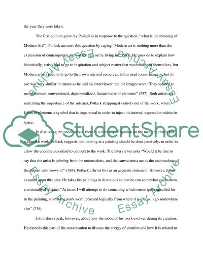 Jackson Pollack and Jasper John: article summary and analysis